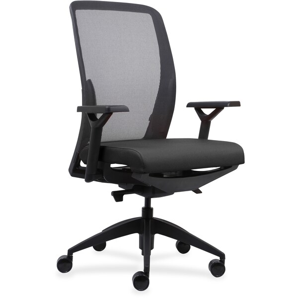 Lorell Executive Mesh Back/Fabric Seat Task Chair Fabric Black Seat 83104 - main